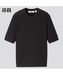 UNIQLO | リブクルーネックセーター（半袖）(ニット/セーター)