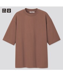UNIQLO | エアリズムコットンオーバーサイズTシャツ（5分袖）(Tシャツ/カットソー)