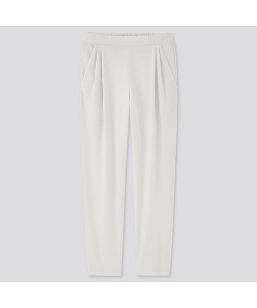 UNIQLO（ユニクロ）の「クレープジャージーテーパードパンツ（その他パンツ・レディース・PINK 10/OLIVE 56/BLACK 09/NAVY 69/LIGHT GRAY 02・L/S/XS/M/XXL/XL/3XL）」の3枚目の写真