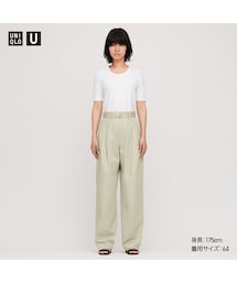 UNIQLO | コットンツイルタックベルテッドパンツ(その他パンツ)