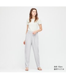 UNIQLO | ドレープリラックステーパードアンクルパンツ（丈長め74cm）(その他パンツ)