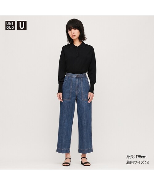 UNIQLO（ユニクロ）の「デニムイージーアンクルパンツ（その他パンツ・レディース・CREAM 40/BLUE 68/WHITE 00/BLUE 65/BLACK 09・XL/L/S/M/XS/XXL）」の5枚目の写真