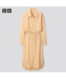 UNIQLO | ドローストリングシャツワンピース（長袖）(ワンピース)