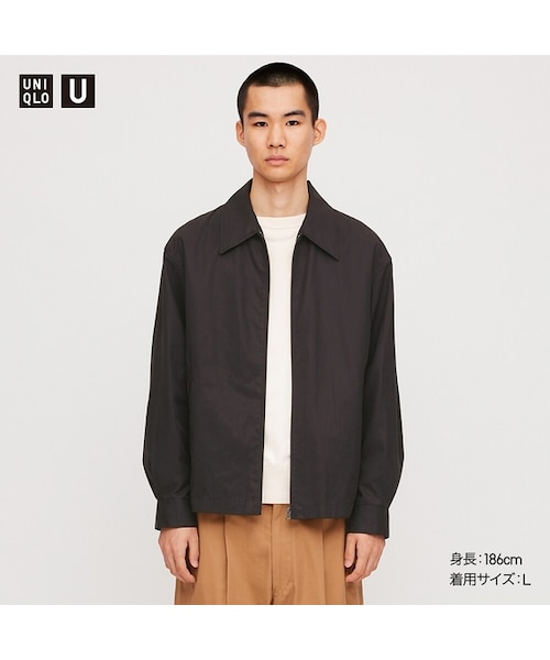 UNIQLO（ユニクロ）の「ドリズラージャケット（ブルゾン・メンズ・BROWN 34/PURPLE 72/BLACK 09・L/M/XL/XXL/S/XS）」の2枚目の写真