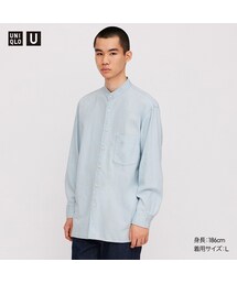UNIQLO | デニムスタンドカラーシャツ（長袖）(シャツ/ブラウス)