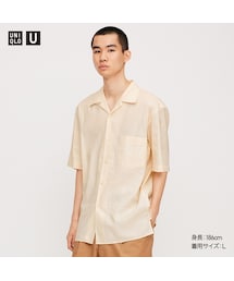 UNIQLO | リネンコットンオープンカラーシャツ(半袖)(シャツ/ブラウス)