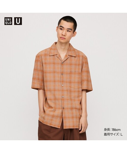 UNIQLO（ユニクロ）の「リネンコットンチェックオープンカラーシャツ 
