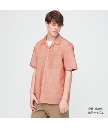UNIQLO | リネンコットンオープンカラーシャツ（半袖）(シャツ/ブラウス)
