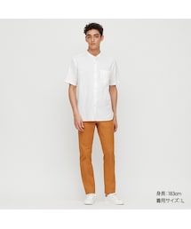 UNIQLO | リネンコットンスタンドカラーシャツ（半袖）(シャツ/ブラウス)