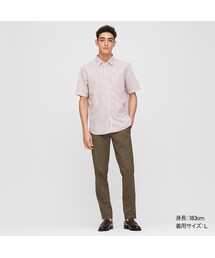 UNIQLO | エクストラファインコットンブロードストライプシャツ（レギュラー・半袖）(シャツ/ブラウス)