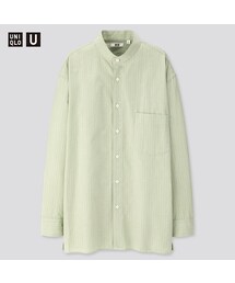 UNIQLO | ストライプスタンドカラーシャツ（長袖）(シャツ/ブラウス)