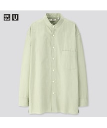 UNIQLO | ストライプスタンドカラーシャツ（長袖）(シャツ/ブラウス)