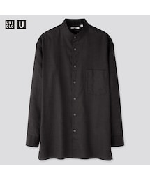 UNIQLO | コットンリネンスタンドカラーシャツ（長袖）(シャツ/ブラウス)