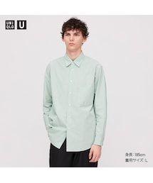 UNIQLO | ストライプレギュラーカラーシャツ（長袖）(シャツ/ブラウス)