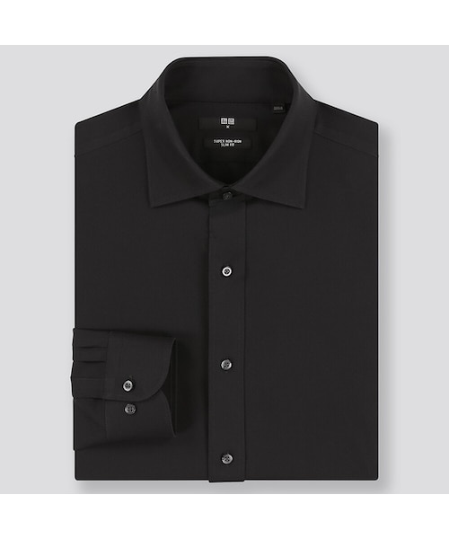 UNIQLO（ユニクロ）の「ファインクロススーパーノンアイロンスリムフィットシャツ（セミワイドカラー・長袖・ポケットなし）（シャツ/ブラウス・メンズ・WHITE 00/LIGHT BLUE 60/BLACK 09・4XL/3XL/XL/S/XS/XXL/L/M）」の2枚目の写真