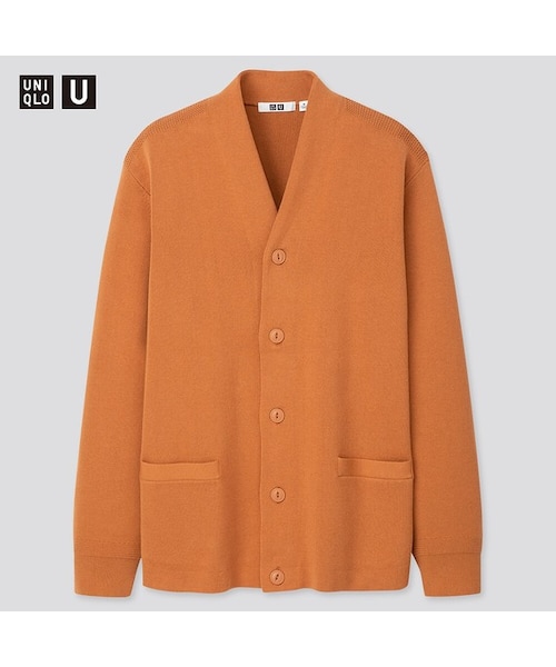 UNIQLO（ユニクロ）の「ミドルゲージVネックカーディガン（長袖）（カーディガン/ボレロ・メンズ・BLACK 09/BLUE 64/ORANGE 22/BEIGE 31・M/S/XS/L/XXL/XL）」の4枚目の写真