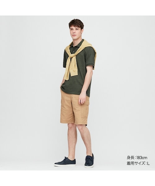 UNIQLO（ユニクロ）の「カーゴショートパンツ（その他パンツ・メンズ・NAVY 69/OLIVE 56/BEIGE 32/DARK GRAY 08・XXL/XL/XS/S/L/M/4XL/3XL）」の3枚目の写真
