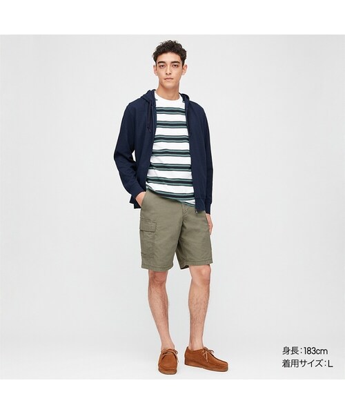 UNIQLO（ユニクロ）の「カーゴショートパンツ（その他パンツ・メンズ・DARK GRAY 08/OLIVE 56/BEIGE 32/NAVY 69・XXL/XL/S/3XL/4XL/XS/L/M）」の3枚目の写真