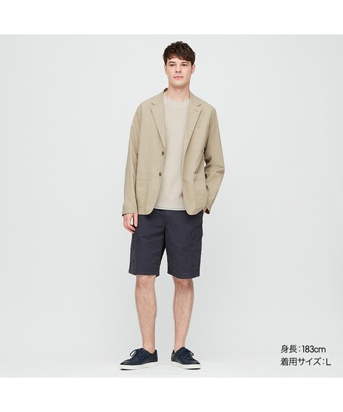 UNIQLO（ユニクロ）の「カーゴショートパンツ（その他パンツ・メンズ・DARK GRAY 08/OLIVE 56/BEIGE 32/NAVY 69・XXL/XL/S/3XL/4XL/XS/L/M）」の4枚目の写真
