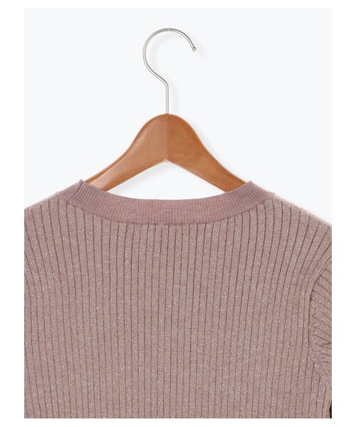 Lugnoncure（ルノンキュール）の「ラメリブニットプルオーバー LS（トップス・グレー/オレンジ/ブラウン・F）」の6枚目の写真