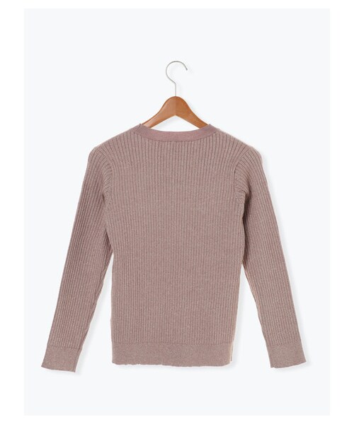 Lugnoncure（ルノンキュール）の「ラメリブニットプルオーバー LS（トップス・グレー/オレンジ/ブラウン・F）」の2枚目の写真