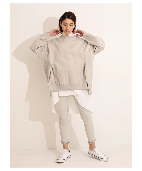 YECCA VECCA（イェッカヴェッカ）の「カットオフストレッチデニムパンツ（パンツ・ライトグレー/インディゴ・S/M/L）」の6枚目の写真