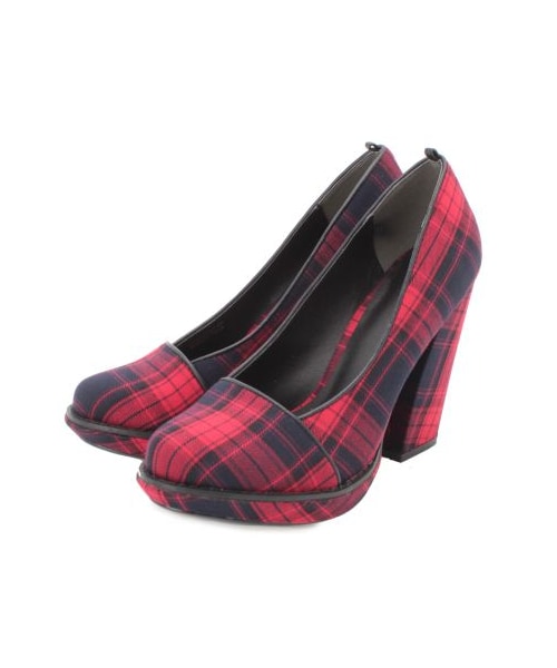 OZOC（オゾック）の「チェック柄チャンキーヒールパンプス（パンプス