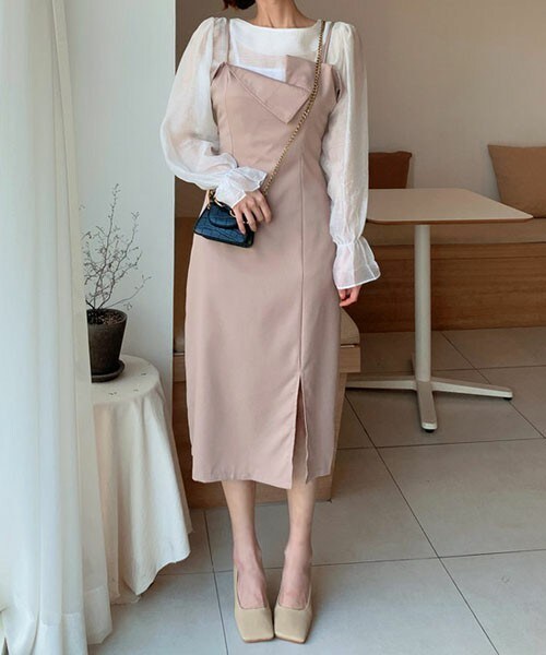 DHOLIC（ディーホリック）の「バストディテールワンピース（ワンピース・レディース・ブラック/ピンク・FREE）」の2枚目の写真