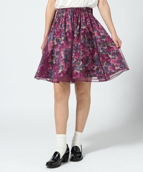 LOWRYS FARM(ローリーズファーム)の「チュール*ハナプリントスカート(スカート・レディース・ピンク/イエロー・M/L)」の1枚目の写真