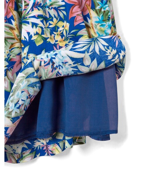 LOVFEE（ラッフィ）の「仲夏花卉V領小排釦無袖洋裝（ワンピース/ドレス・レディース・藍・S/M/L）」の4枚目の写真