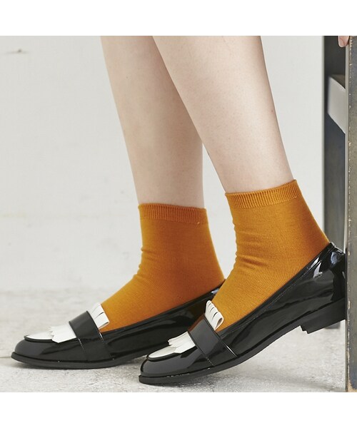 ORiental TRaffic（オリエンタルトラフィック）の「エナメルローファー（シューズ・レディース・ブラック/ブラック/ホワイト/ネイビー・34/35/36/37/38/39/40/41/42）」の11枚目の写真