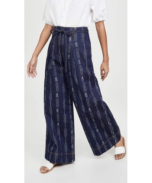 TORY BURCH(トリーバーチ)の「Tory Burch Gemini Jacquard Denim Trousers(デニムパンツ・レディース・Blue・0/2/4/6/8/10/12/00)」の4枚目の写真