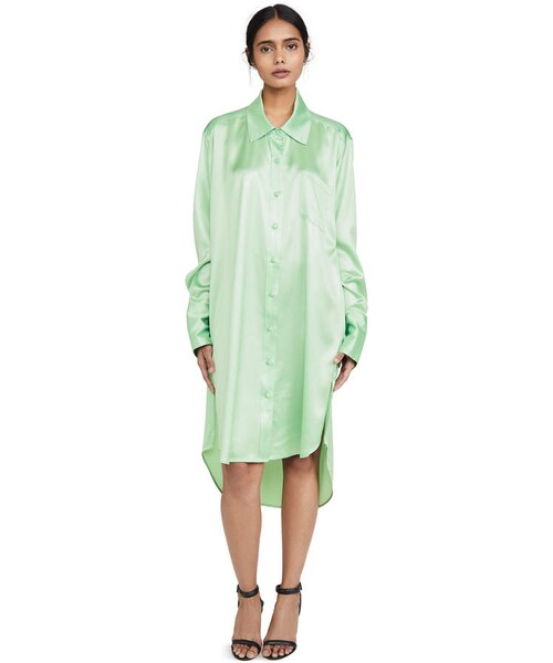 alexanderwang（アレキサンダーワン）の「Alexanderwang.T Wet Shine Oversized Button Down Shirt（トップス・レディース・Green・XS/S/M/L）」の2枚目の写真