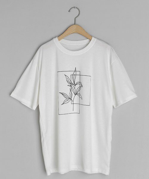 DHOLIC(ディーホリック)の「ドローイング半袖Tシャツ(Tシャツ/カットソー・レディース・ブラック/ホワイト/グレー/グリーン/ピンク・FREE)」の2枚目の写真