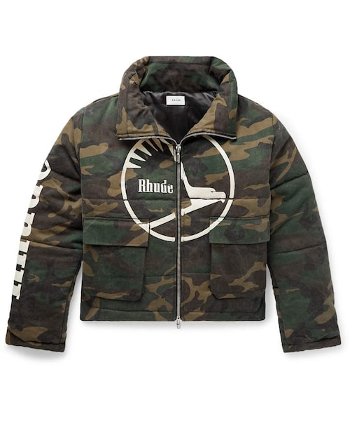 RHUDE（ルード）の「Rhude Logo-Print Padded Camouflage-Print Cotton