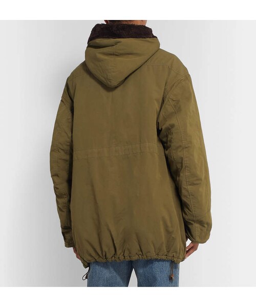 VISVIM（ビズビム）の「Visvim Wright Fleece-Trimmed Padded Cotton-Blend Parka（ジャケット/アウター・メンズ・Green・1/2/3/4/5）」の3枚目の写真