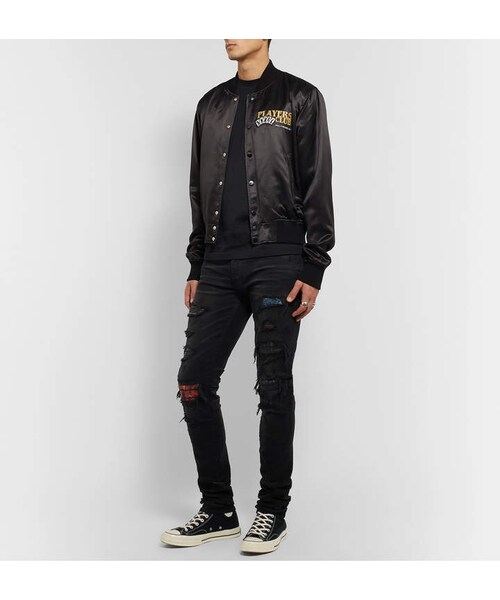 AMIRI（アミリ）の「Amiri Mx1 Skinny-Fit Panelled Distressed Stretch-Denim Jeans（デニムパンツ・メンズ・Black・Uk/us 28/Uk/us 29/Uk/us 30/Uk/us 31/Uk/us 32/Uk/us 33/Uk/us 34）」の5枚目の写真