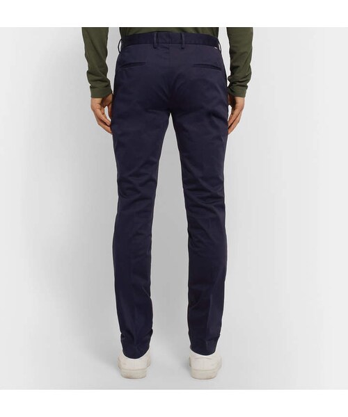INCOTEX(インコテックス)の「Incotex Navy Slim-Fit Stretch-Cotton Gabardine Chinos(その他パンツ・メンズ・Blue・It 44/It 46/It 48/It 50/It 52/It 54)」の3枚目の写真