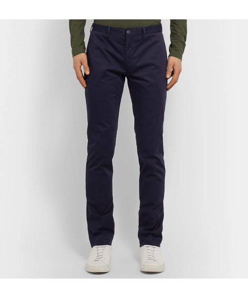 INCOTEX(インコテックス)の「Incotex Navy Slim-Fit Stretch-Cotton Gabardine Chinos(その他パンツ・メンズ・Blue・It 44/It 46/It 48/It 50/It 52/It 54)」の5枚目の写真