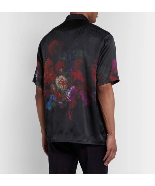 DRIES VAN NOTEN(ドリスヴァンノッテン)の「Dries Van Noten Floral-Print Matte-Satin Shirt(シャツ/ブラウス・メンズ・Black・It 44/It 46)」の4枚目の写真