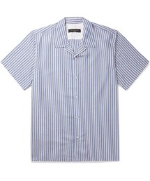 Rag & Bone Avery Camp-Collar Striped Voile Shirt