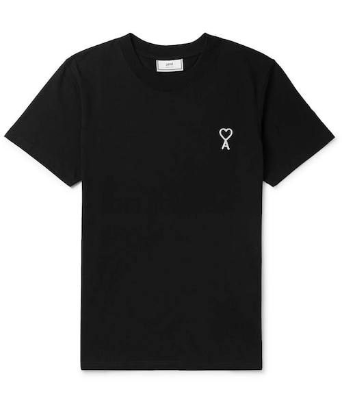 Tシャツ・カットソー AMI LOGO T-SHIRT ami（アミ）の「Ami Logo-Embroidered Cotton-Jersey T-Shirt（T