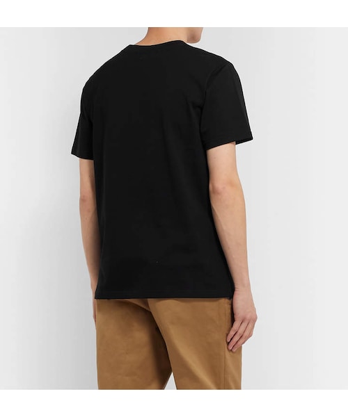ami（アミ）の「Ami Logo-Embroidered Cotton-Jersey T-Shirt（T