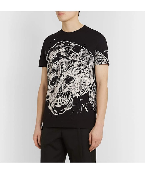 Tシャツ・カットソー alexander mcqueen Two-tone cotton t-shirt Amazon | [Alexander McQueen] (アレキサンダー マックイーン) T