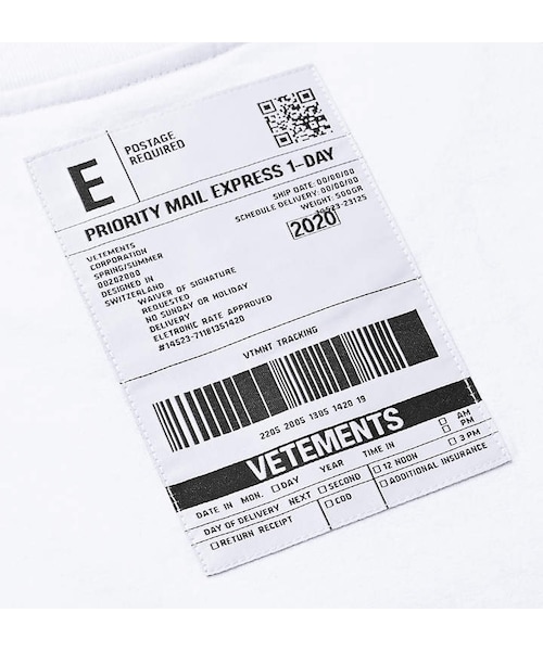 VETEMENTS(ヴェトモン)の「Vetements Appliqued Logo-Print Cotton-Jersey T-Shirt(Tシャツ/カットソー・メンズ・White・XS/S/M/L)」の4枚目の写真