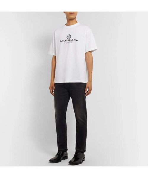 BALENCIAGA(バレンシアガ)の「Balenciaga Logo-Print Cotton-Jersey T-Shirt(Tシャツ/カットソー・メンズ・White・XS/S/M/L/XL)」の3枚目の写真