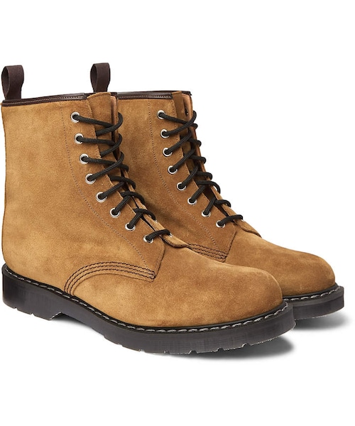 NOAH（ノア）の「Noah + Solovair Leather-Trimmed Suede Boots