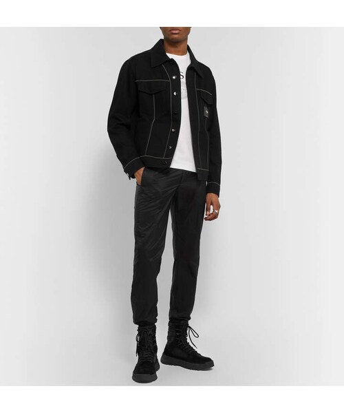 VERSACE(ヴェルサーチ)の「Versace Logo Webbing-Trimmed Suede And Mesh Boots(ブーツ・メンズ・Black・Eu 40/Eu 41/Eu 42/Eu 43/Eu 44/Eu 45)」の5枚目の写真