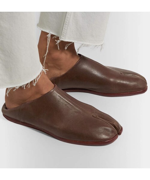 Maison Margiela(メゾンマルジェラ)の「Maison Margiela Tabi Split-Toe Full-Grain Leather Collapsible-Heel Loafers(その他シューズ・メンズ・Green・Eu 41/Eu 42/Eu 43/Eu 44/Eu 45)」の3枚目の写真