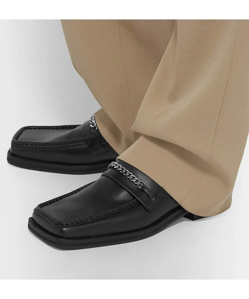 MARTINE ROSE（マーティンローズ）の「Martine Rose Embellished Leather Backless Loafers（その他シューズ・メンズ・Black・Eu 40/Eu 42/Eu 43/Eu 44/Eu 45）」の4枚目の写真